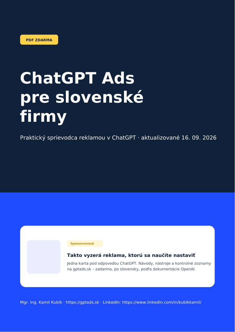 Obálka e-booku ChatGPT Ads pre slovenské firmy